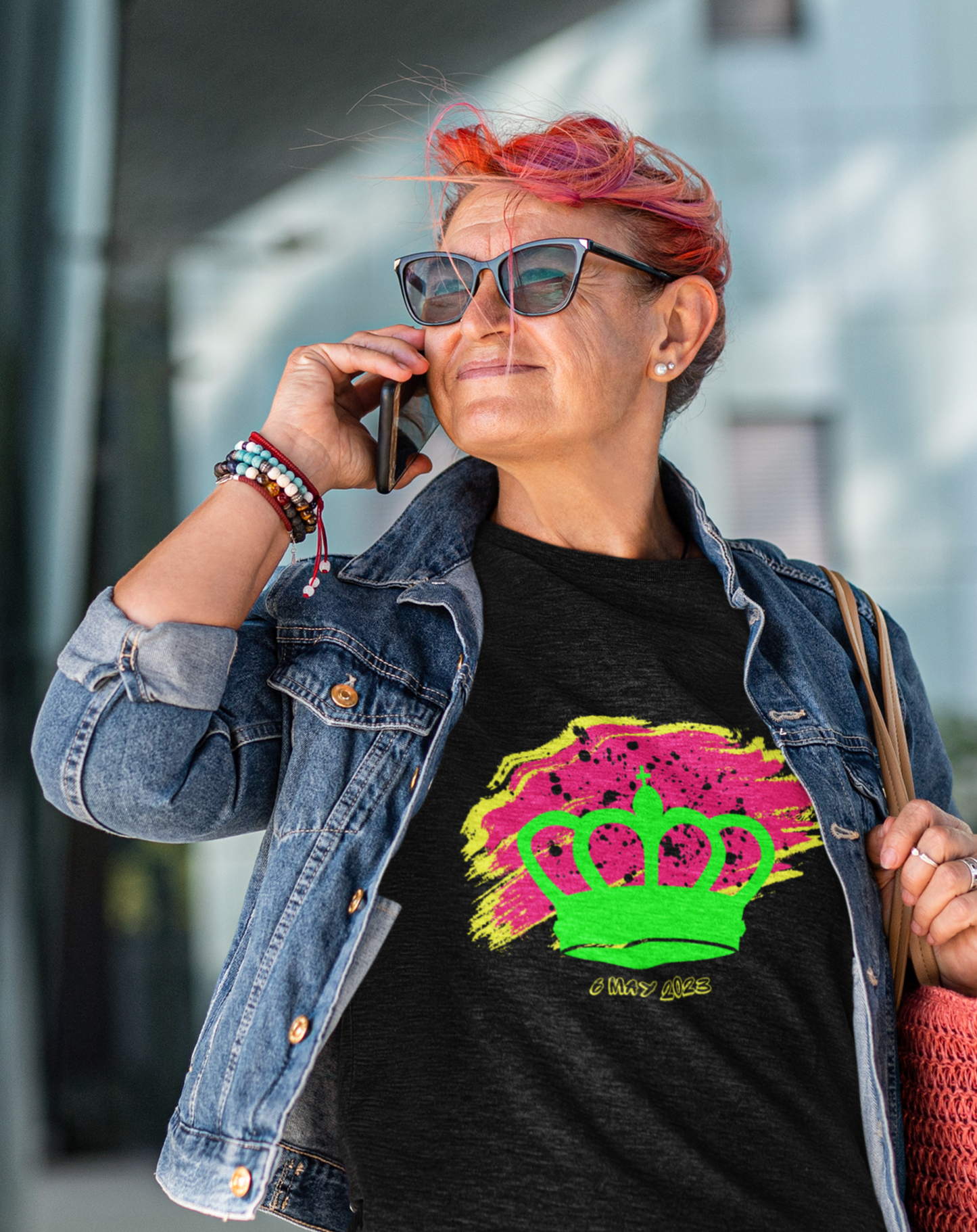 Punk style coronation t-shirt. Extra small through to plus size