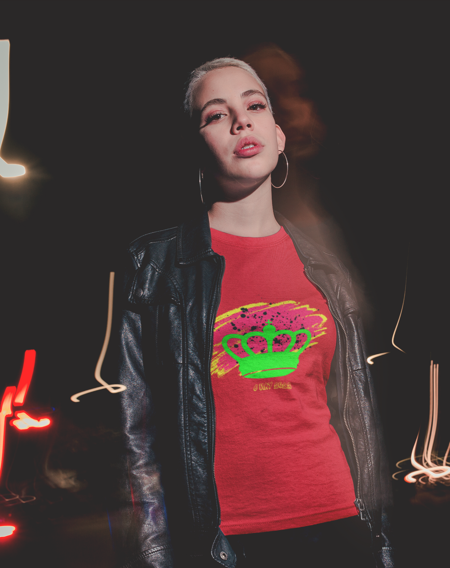 Punk style coronation t-shirt. Extra small through to plus size