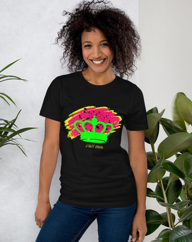 Punk style coronation t-shirt. Extra small through to plus size