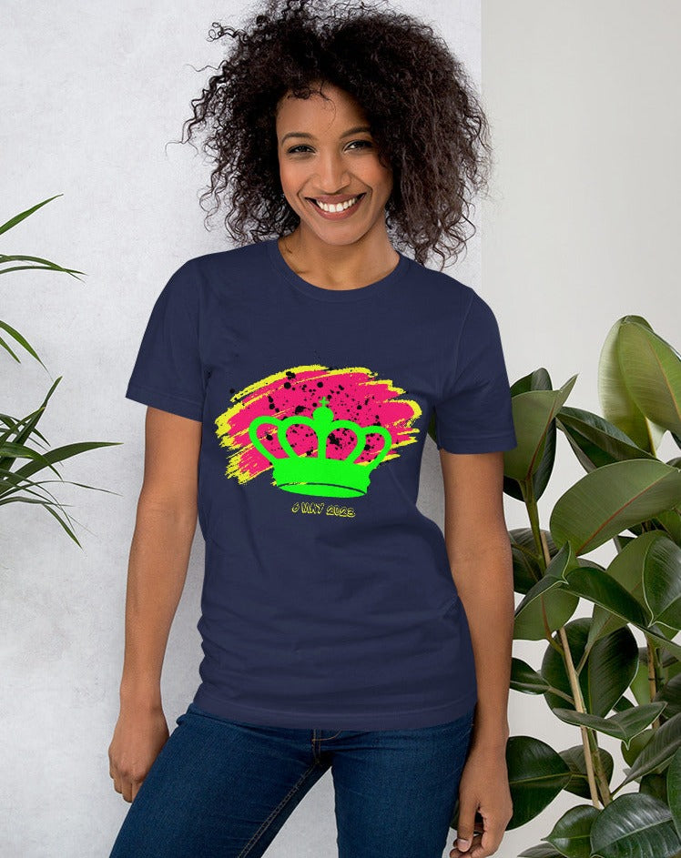 Punk style coronation t-shirt. Extra small through to plus size