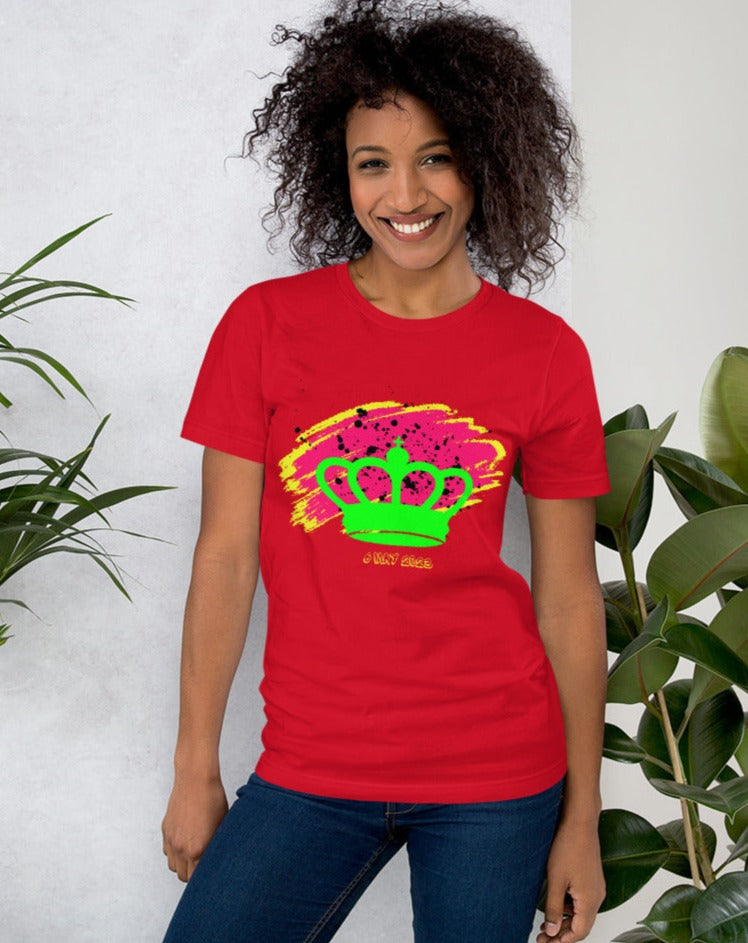 Punk style coronation t-shirt. Extra small through to plus size