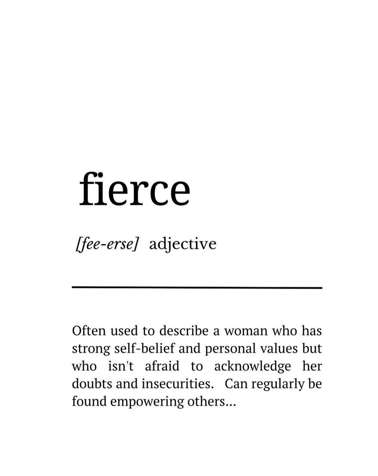 Fierce definition digital wall art - JPG download in five different sizes with instructions