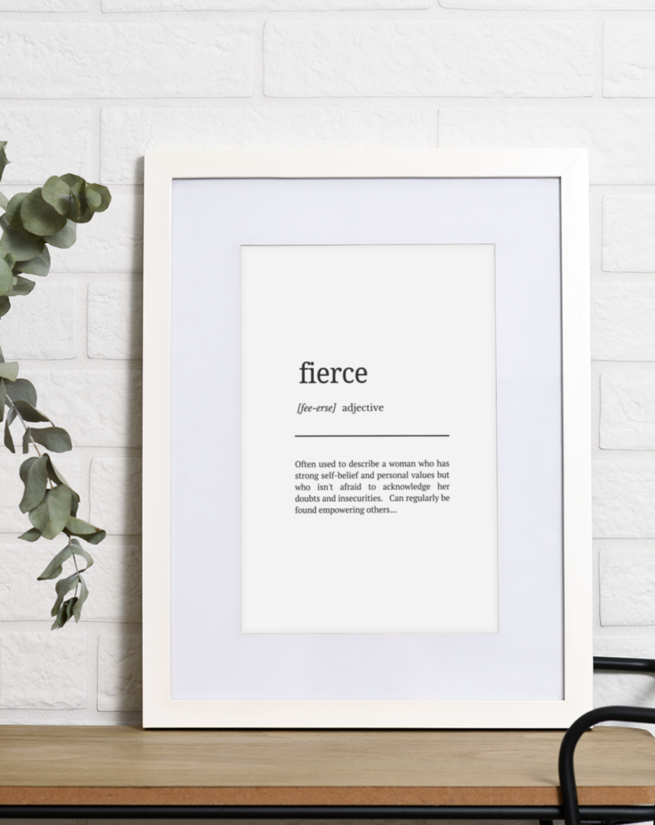 Fierce definition digital wall art - JPG download in five different sizes with instructions