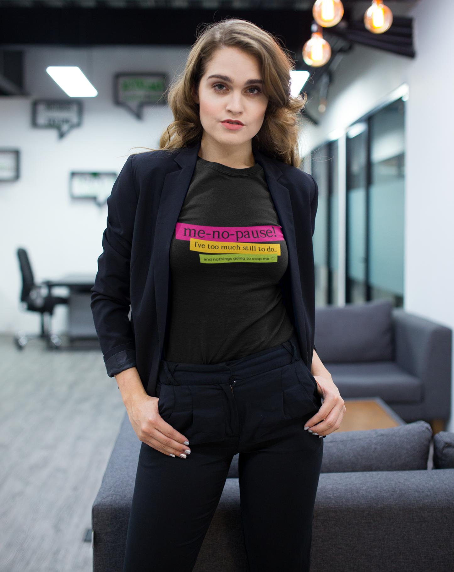 Me-no-pause women's cotton t-shirt. Small through to 3XL