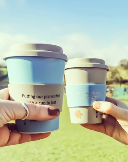 Eight piece reusable coffee cup kit