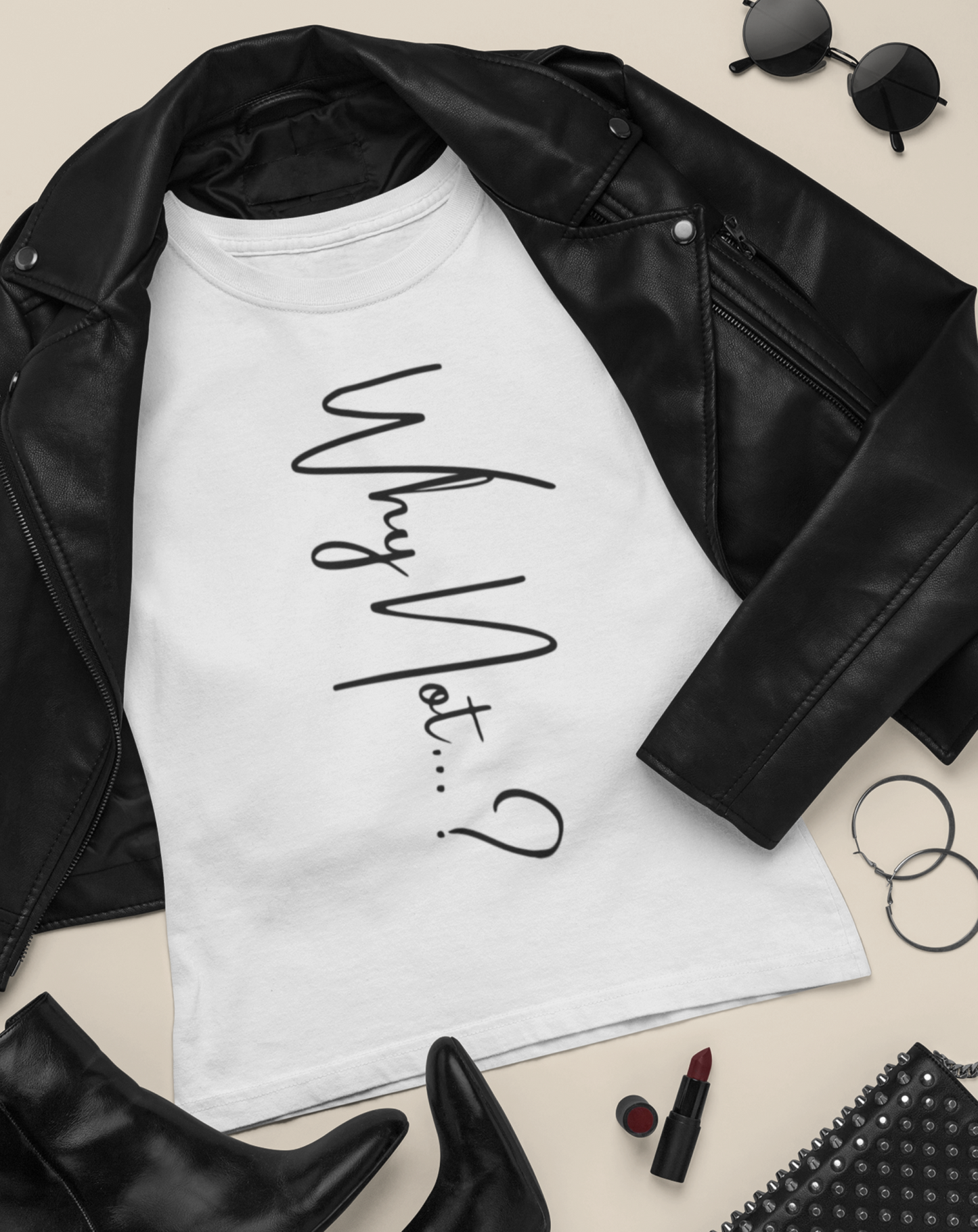 'Why not?' woman's organic cotton t-shirt. Small through to plus-size