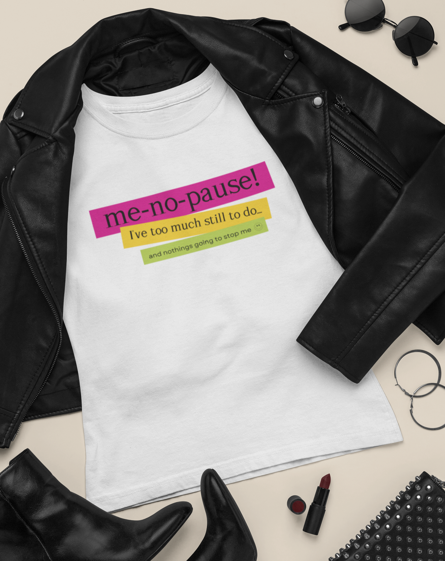Me-no-pause women's cotton t-shirt. Small through to 3XL