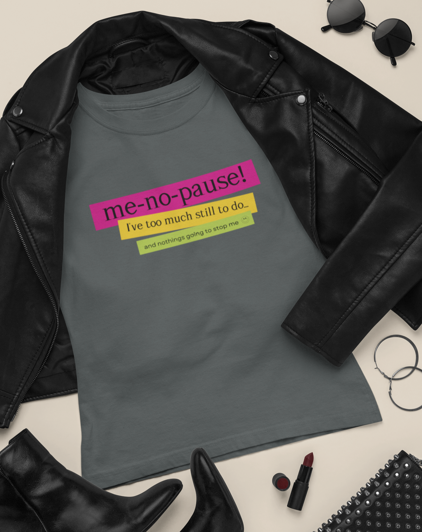 Me-no-pause women's cotton t-shirt. Small through to 3XL