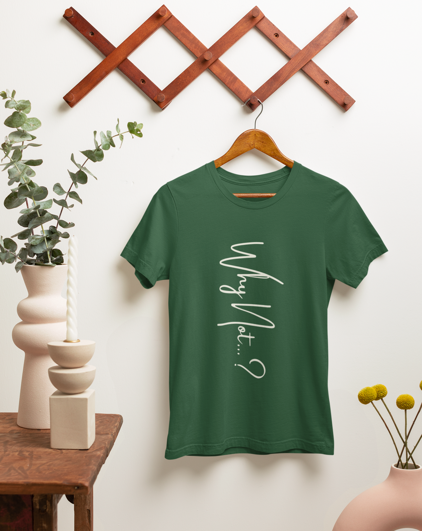 'Why Not?' organic cotton t-shirt. Small through to 2XL
