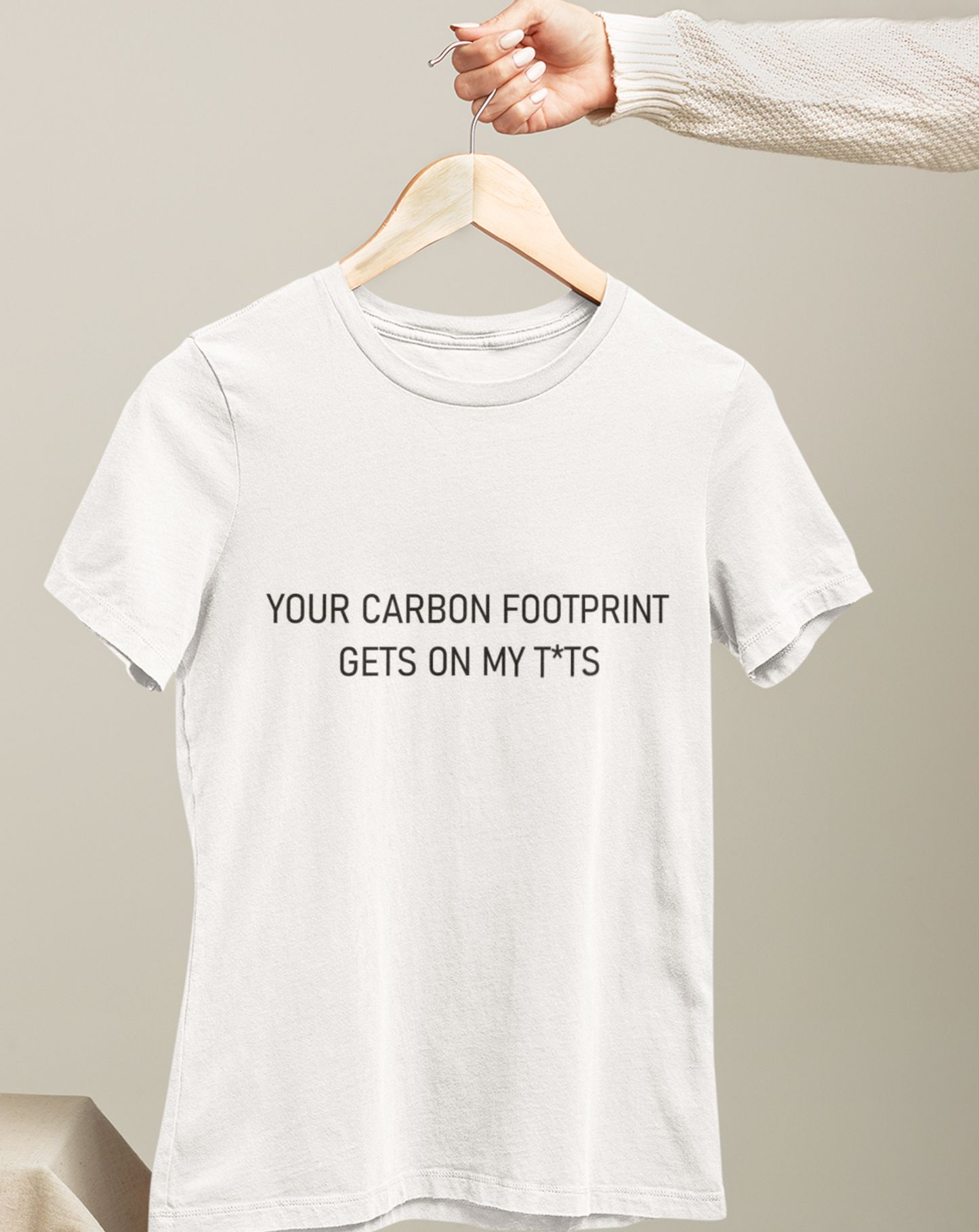 'Your carbon footprint...' climate change organic cotton t-Shirt, one size