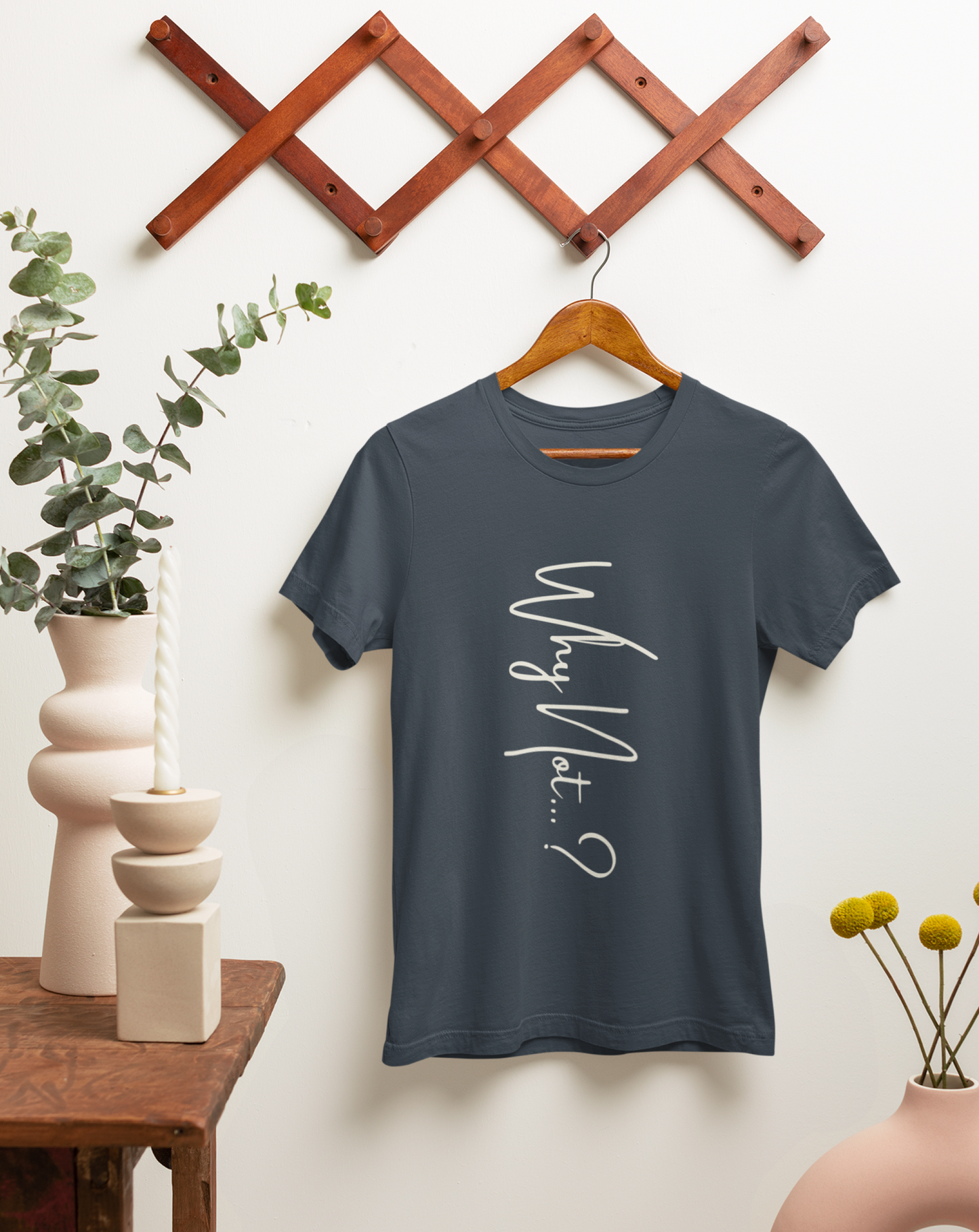 'Why Not?' organic cotton t-shirt. Small through to 2XL