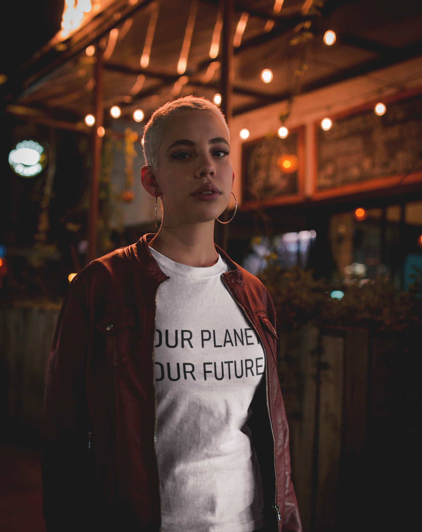 'Our planet our future' organic cotton t-shirt, one size