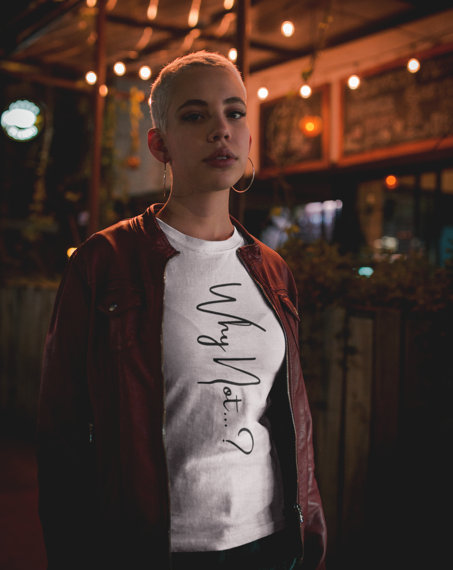 'Why not?' woman's organic cotton t-shirt. Small through to plus-size