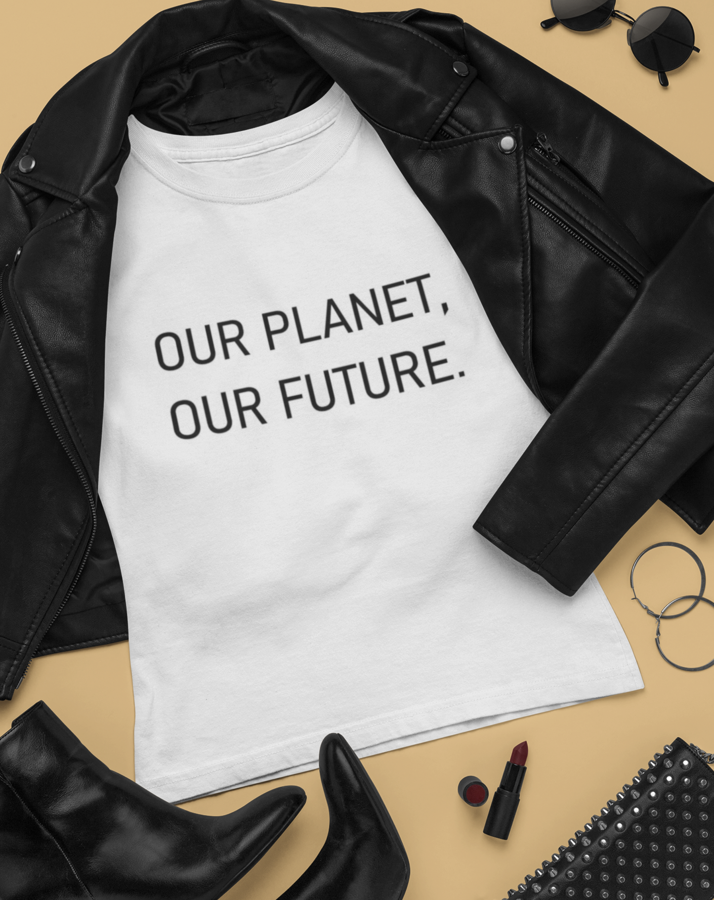'Our planet our future' organic cotton t-shirt, one size