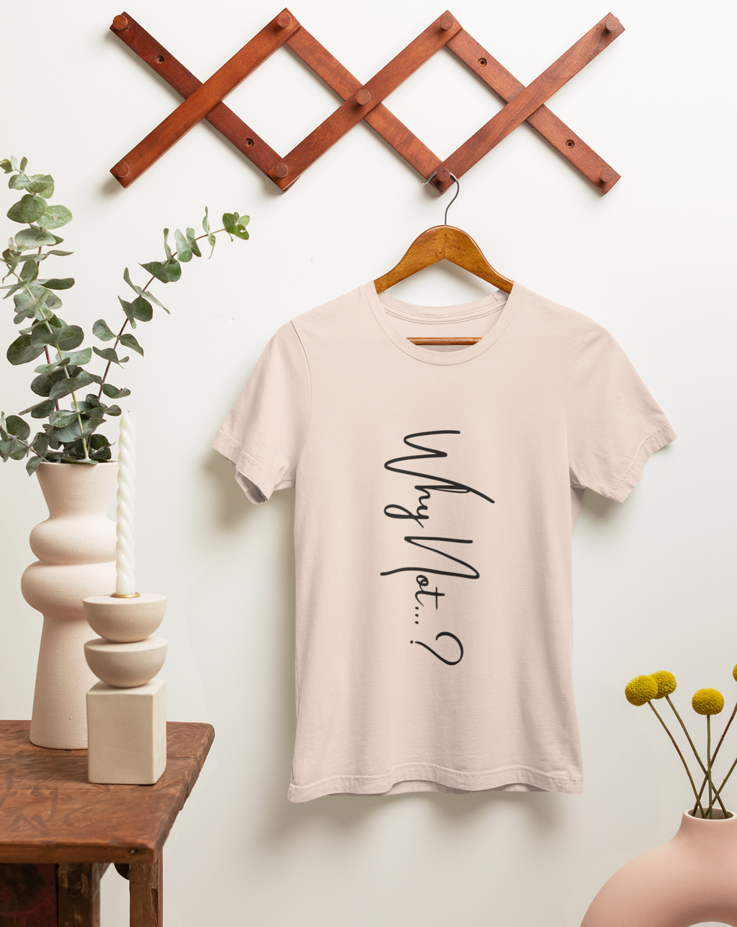 'Why not?' woman's organic cotton t-shirt. Small through to plus-size