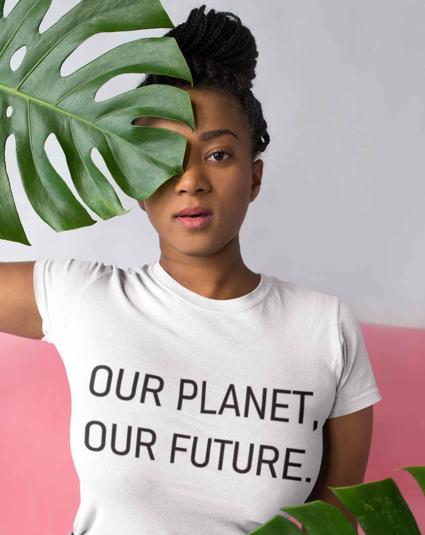 'Our planet our future' organic cotton t-shirt, one size
