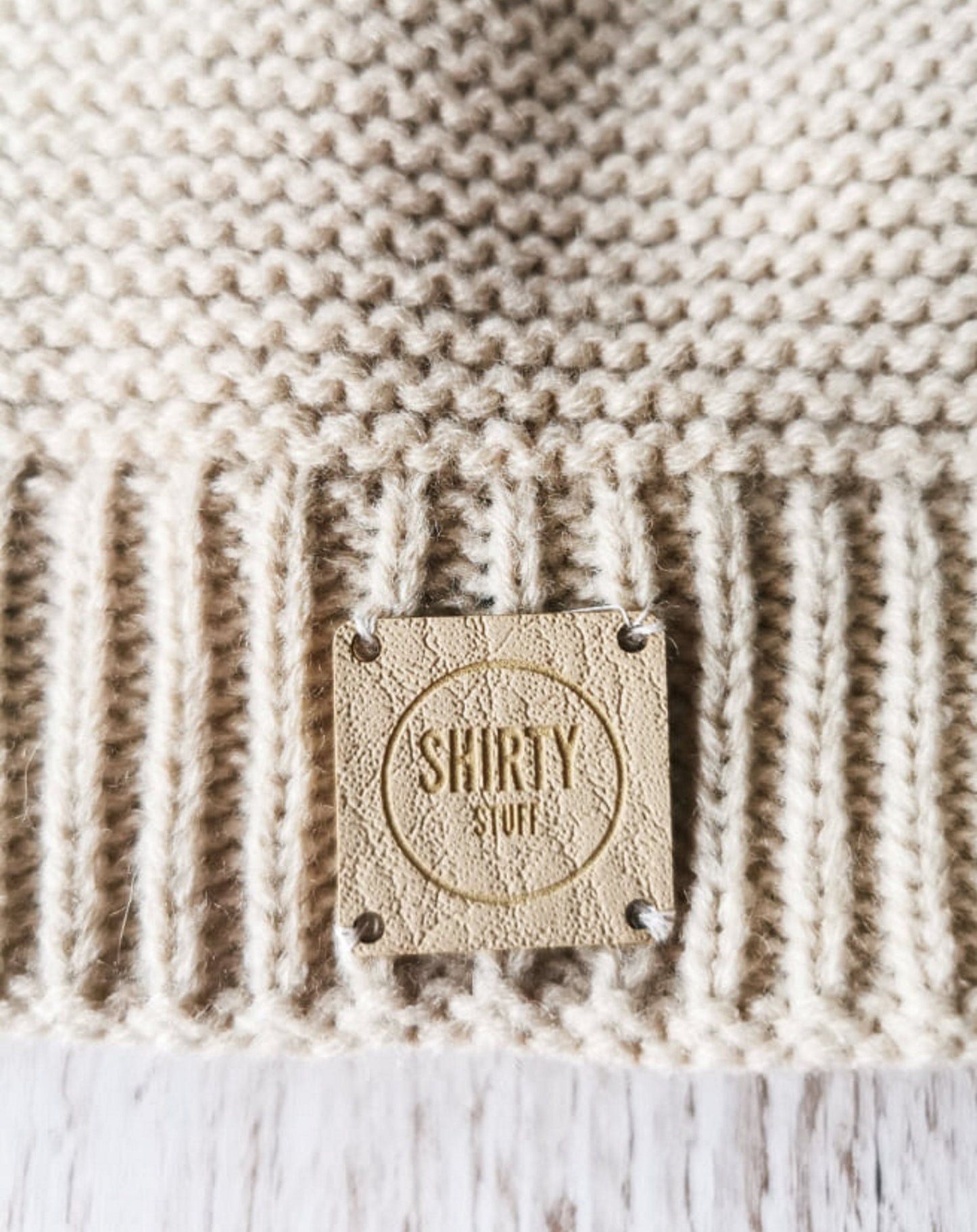 Slouchy oversized cream lined beanie hat