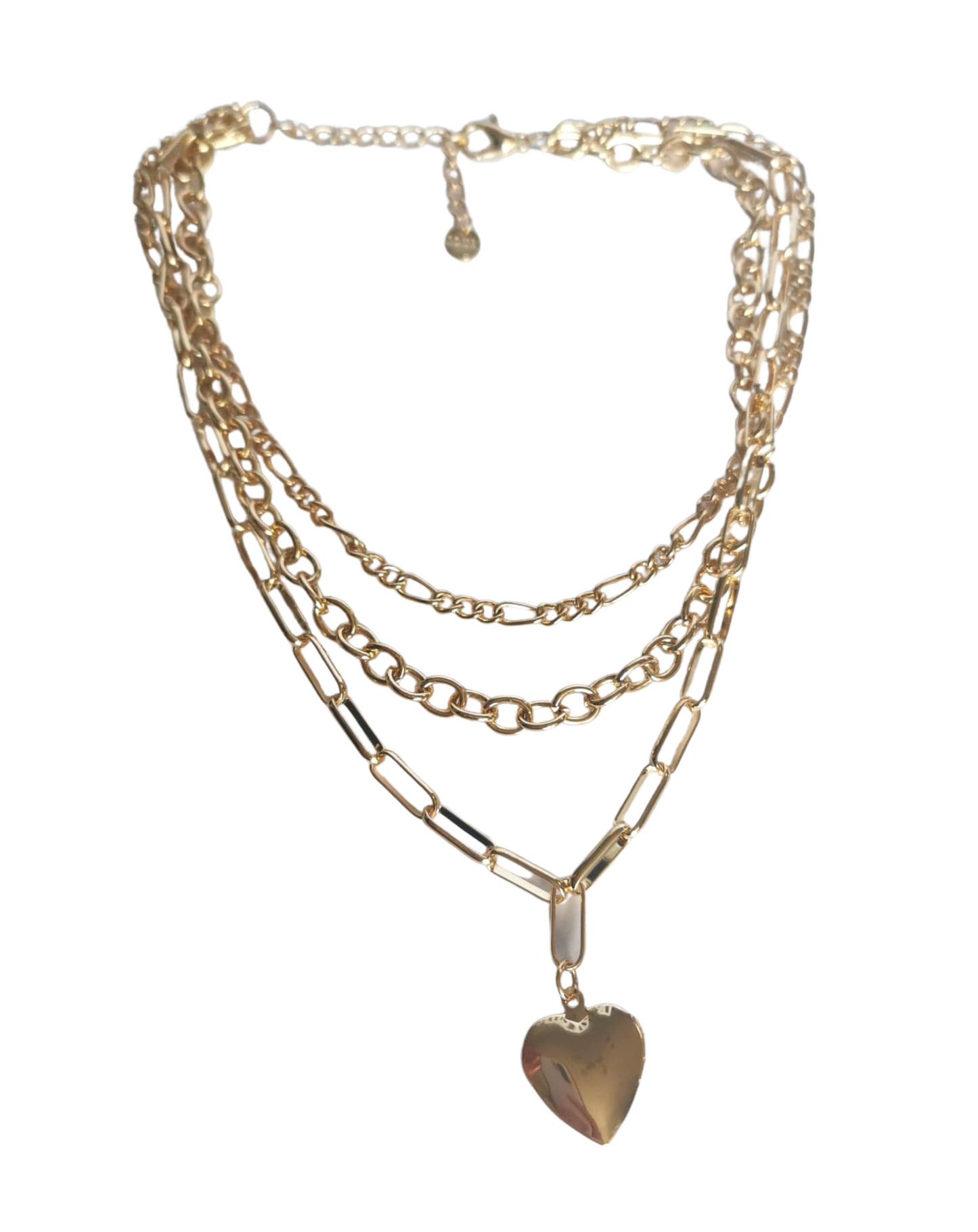 Silver or gold tone locket with multiple chains