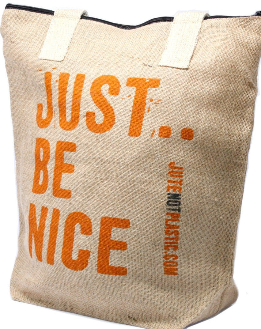 Slogan Jute Tote Bag