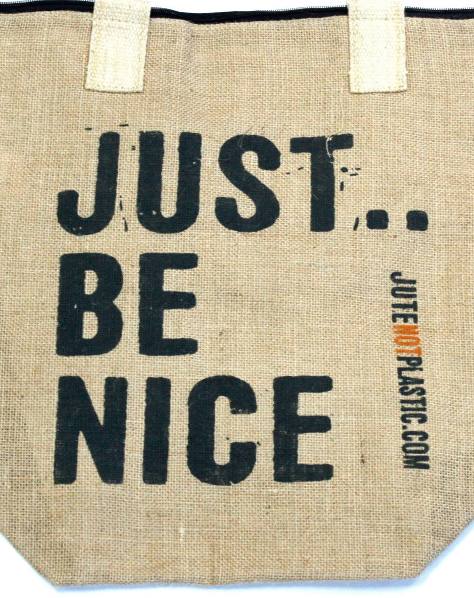 Slogan Jute Tote Bag