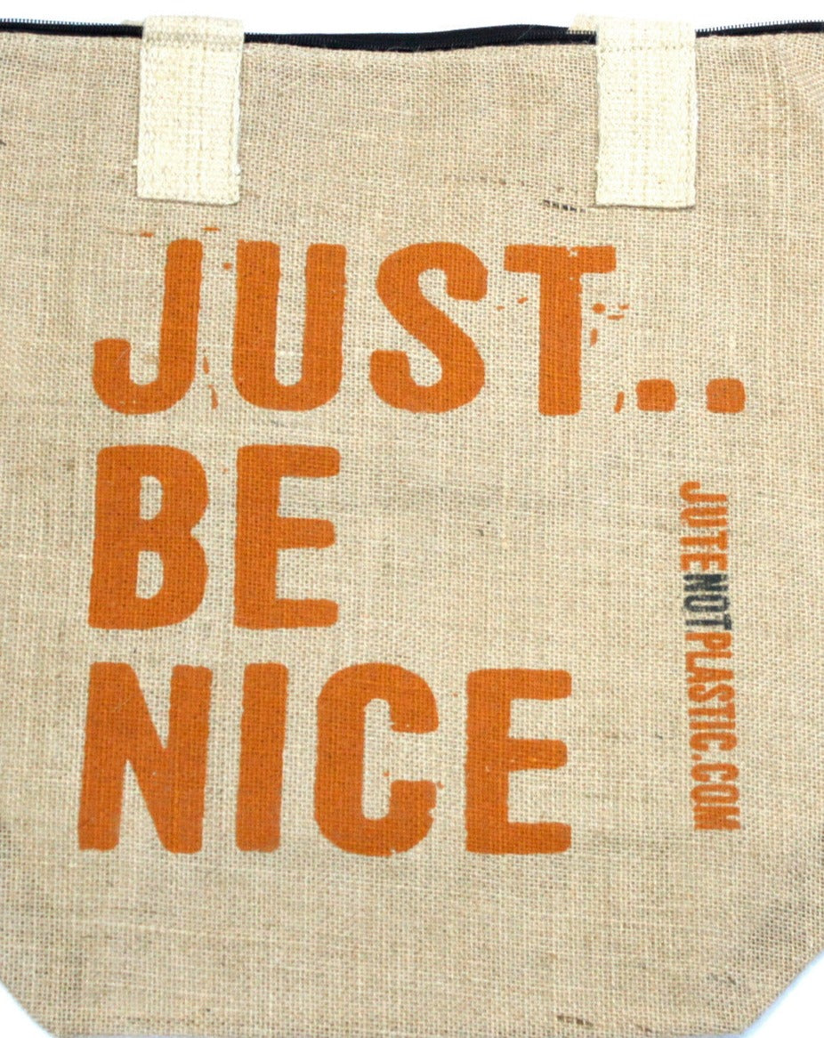 Slogan Jute Tote Bag