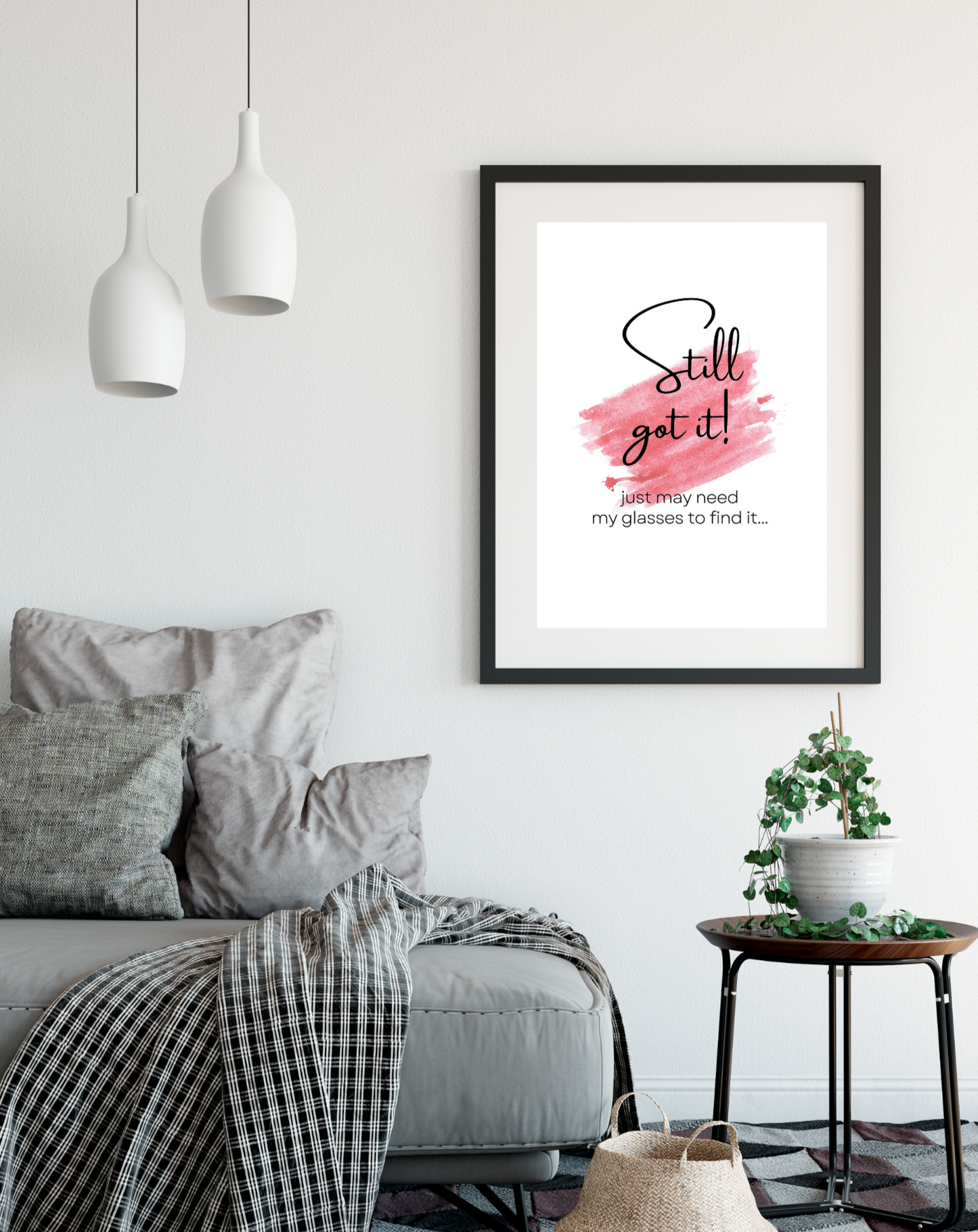 Set of three humorous digital wall art prints for midlife women