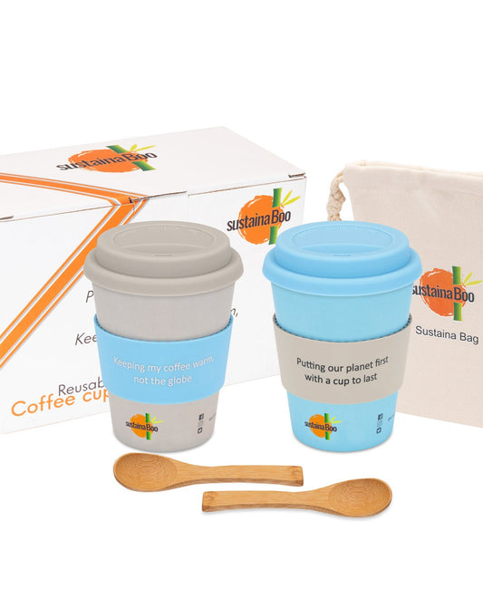 Eight piece reusable coffee cup kit