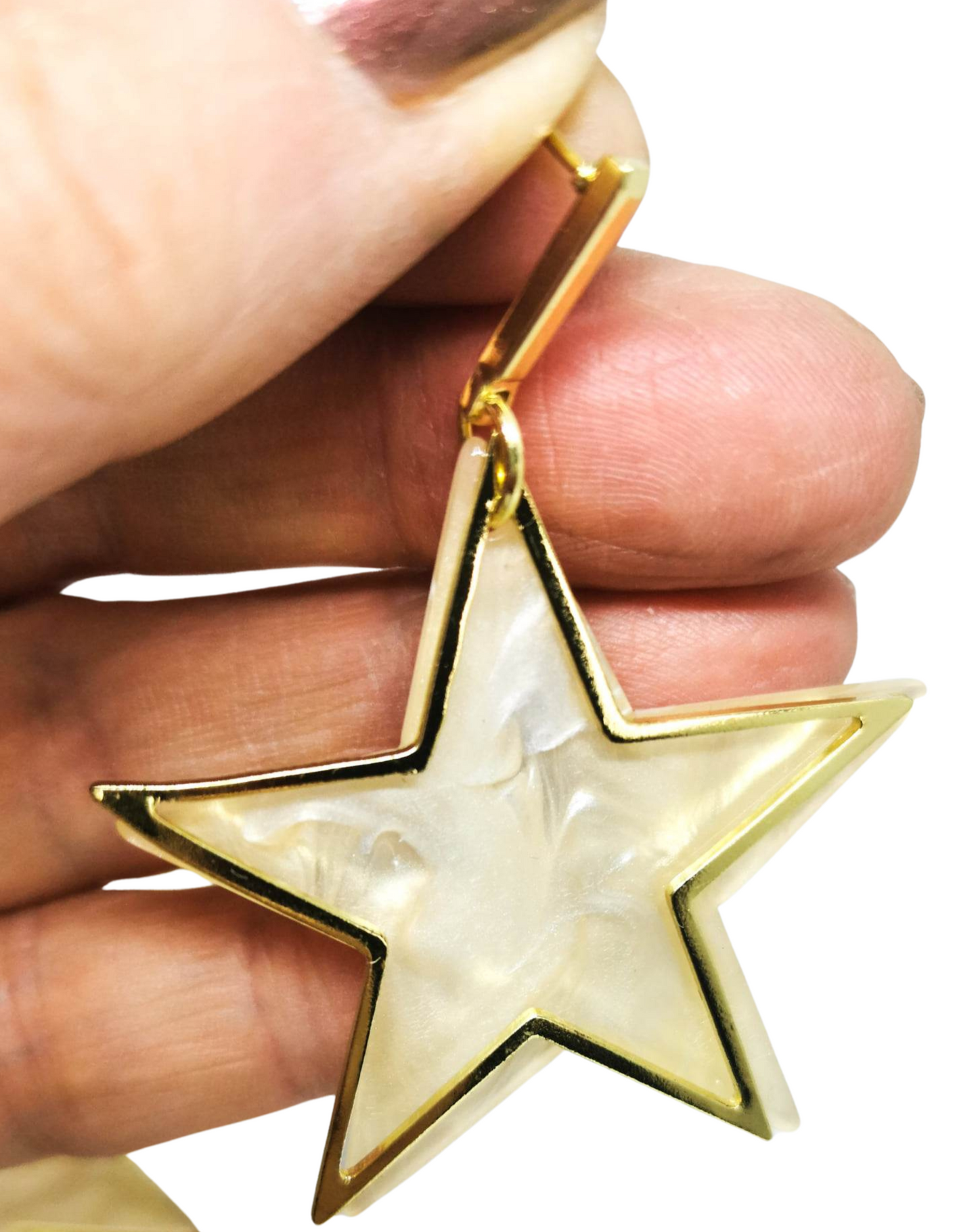 Gold tone star earrings