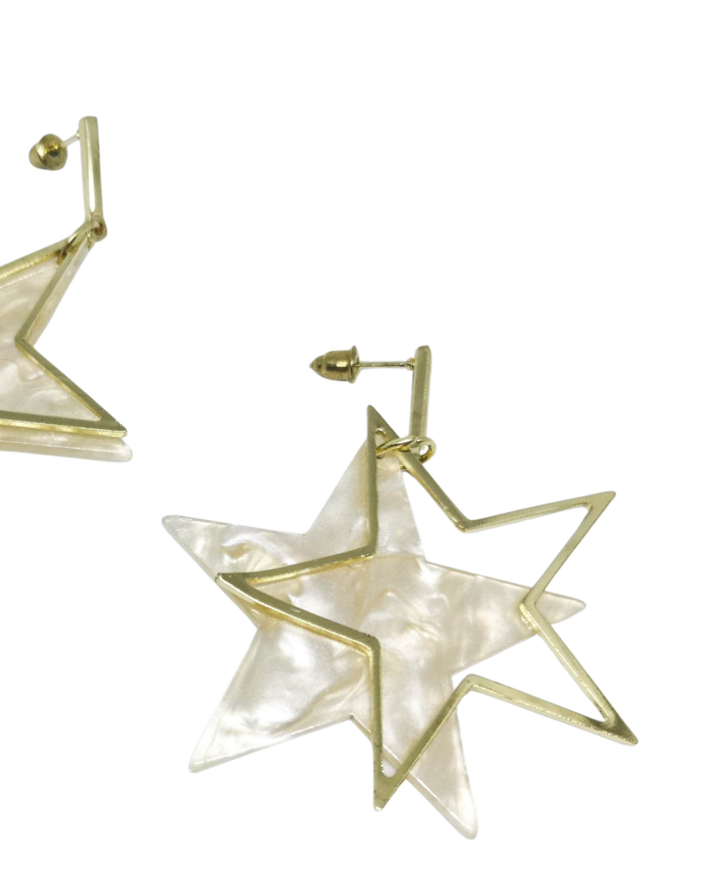 Gold tone star earrings