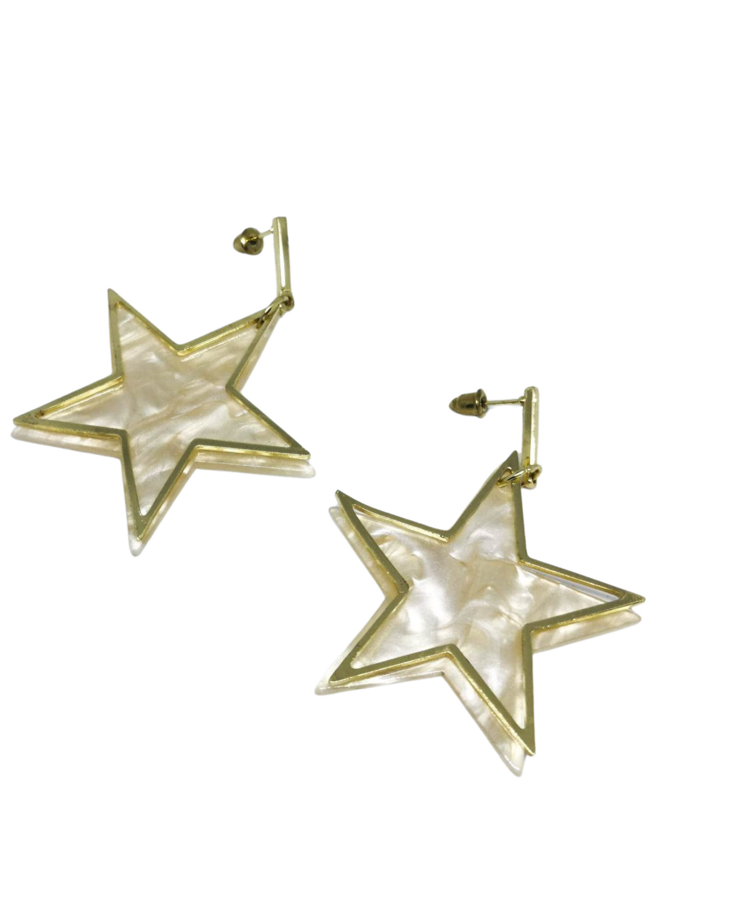 Gold tone star earrings