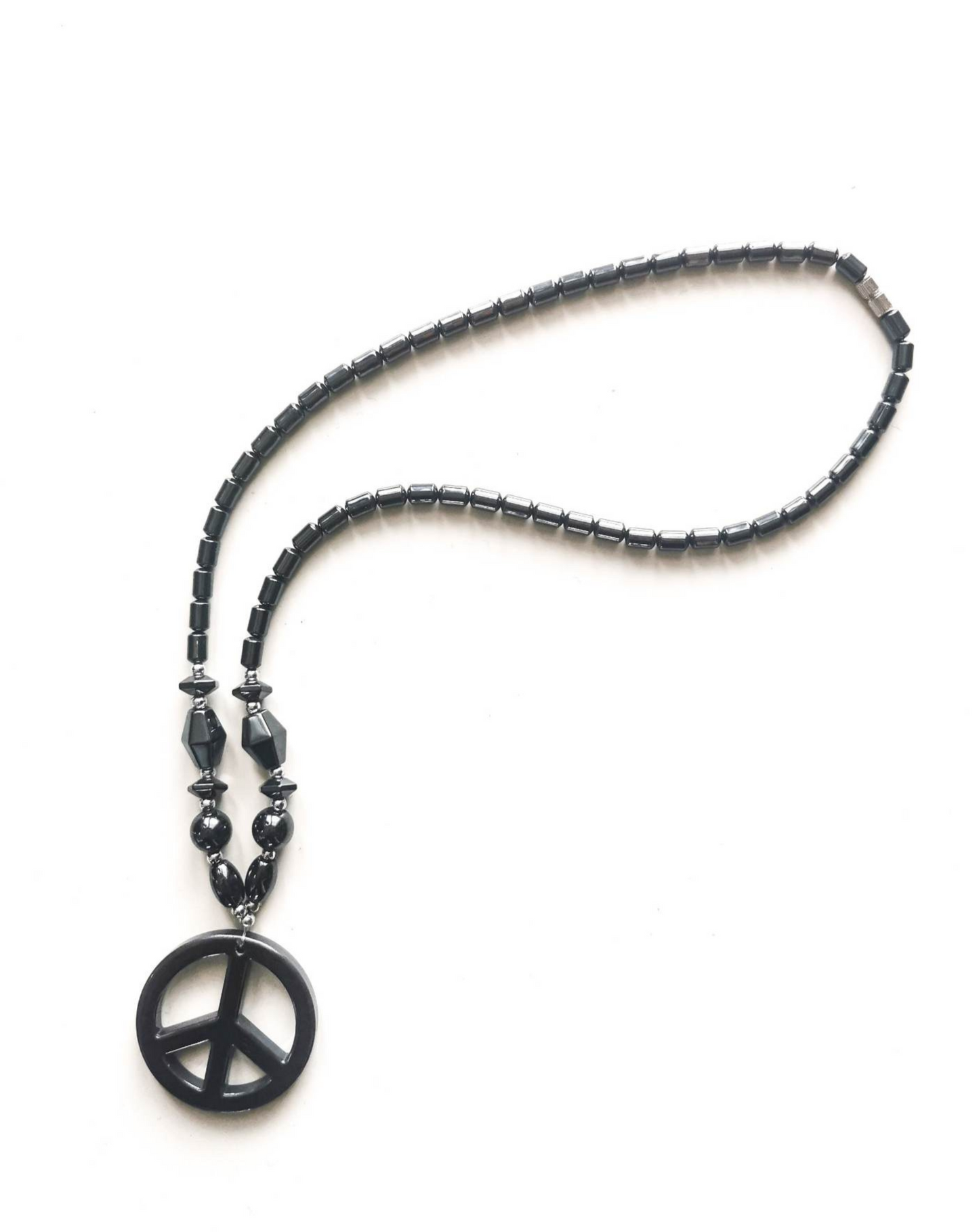 Peace sign beaded necklace