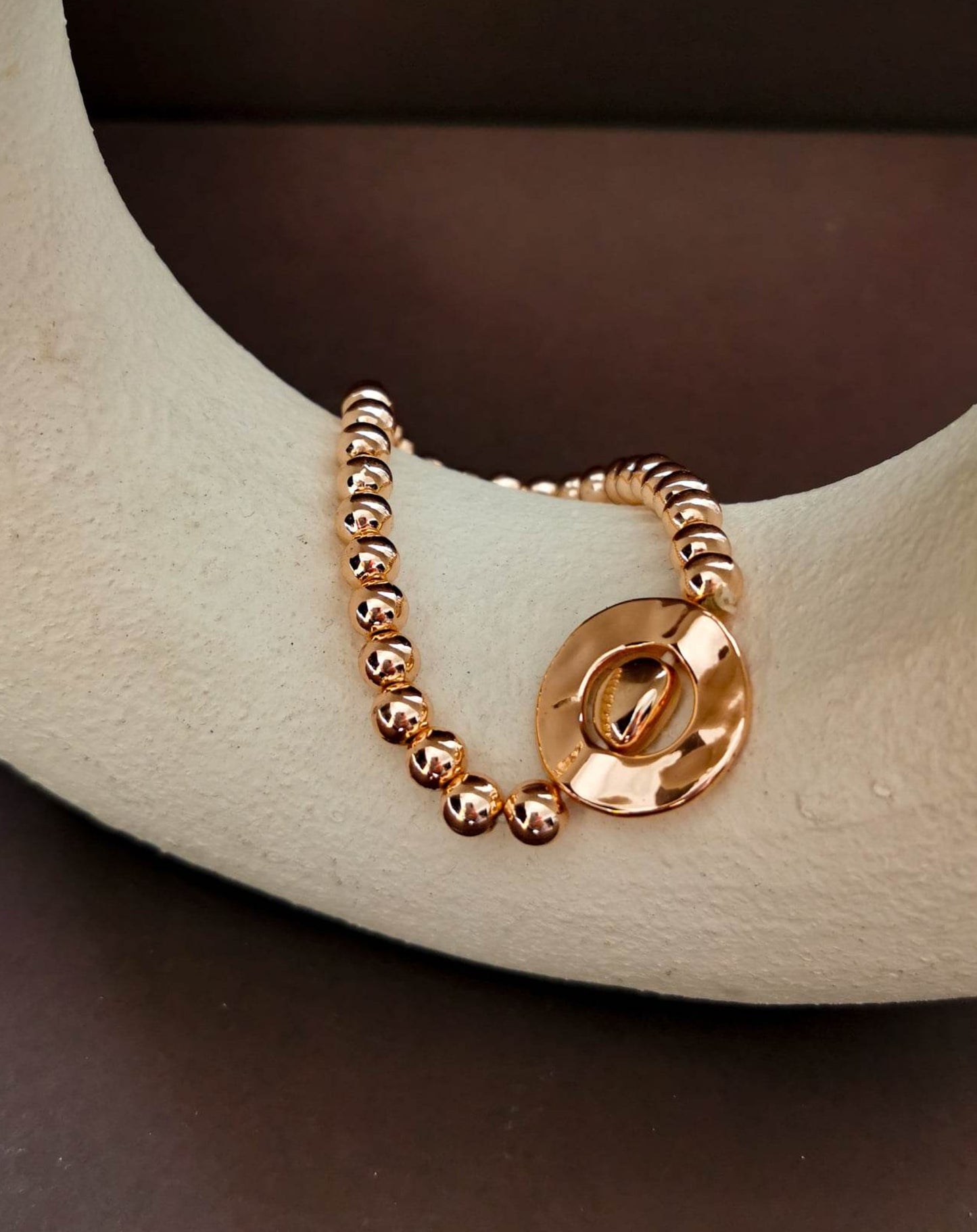 Rose gold tone stretch bracelet