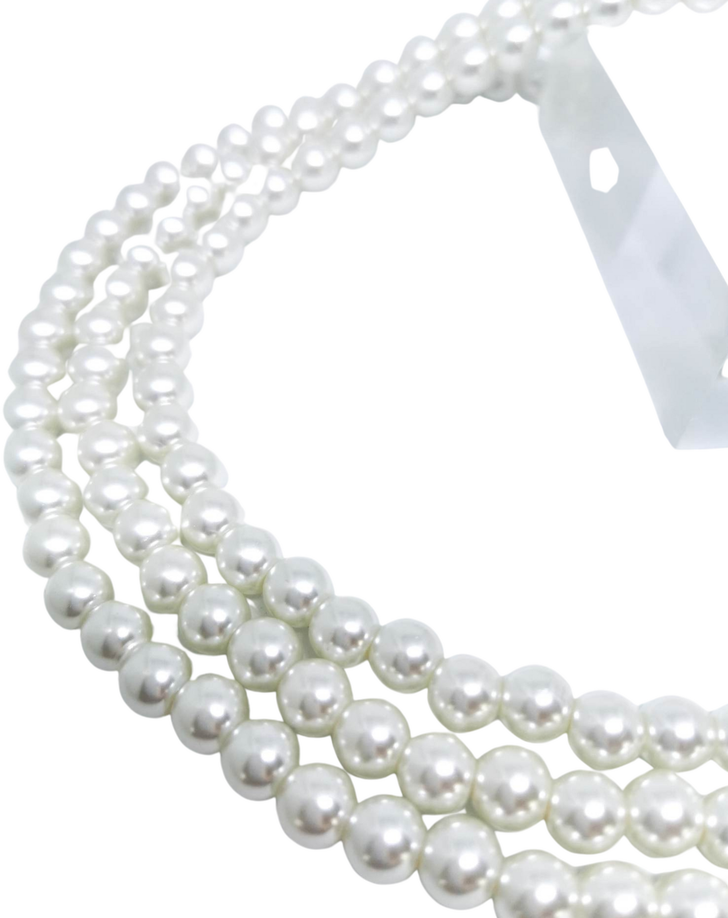 Three string pearl necklace