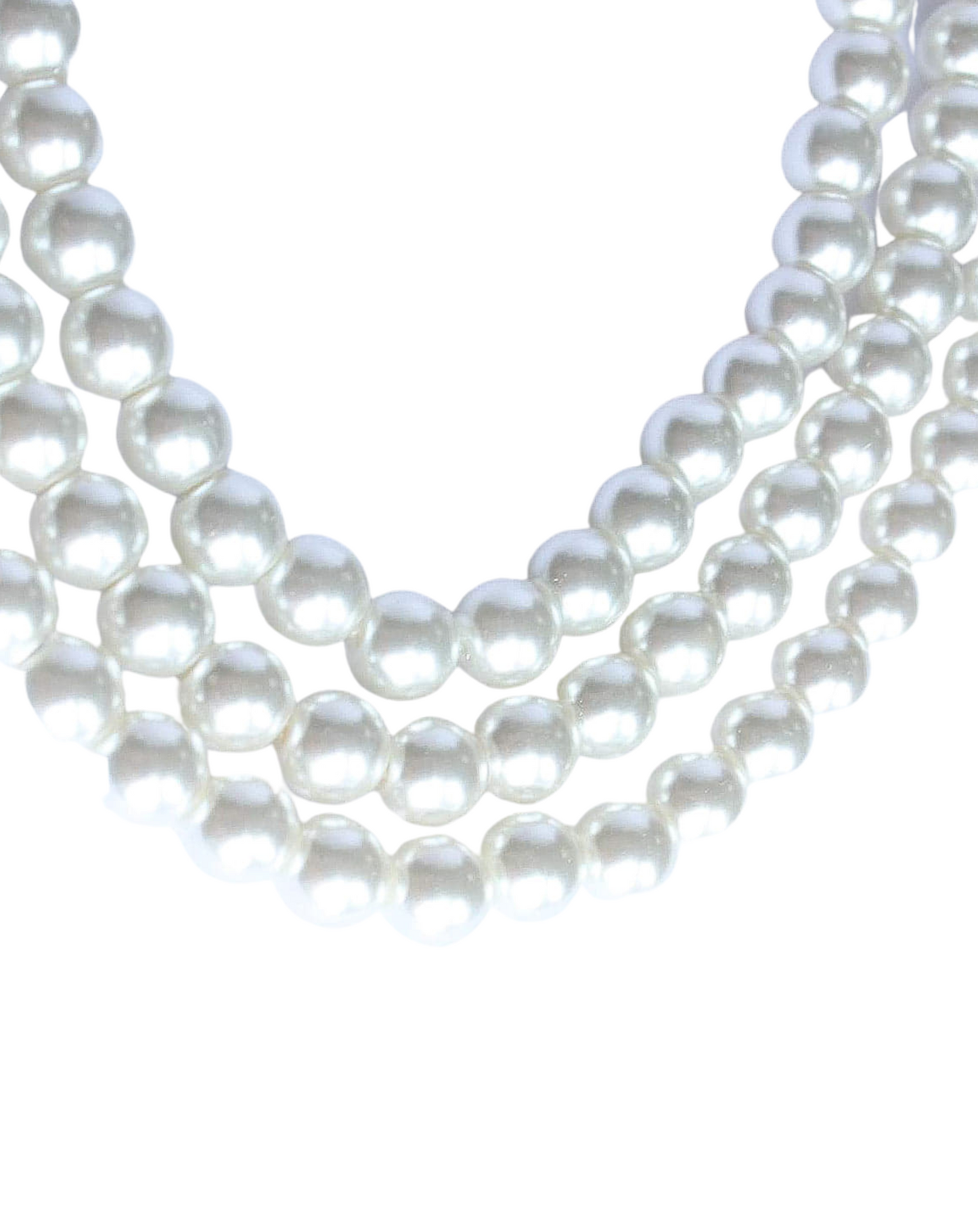 Three string pearl necklace