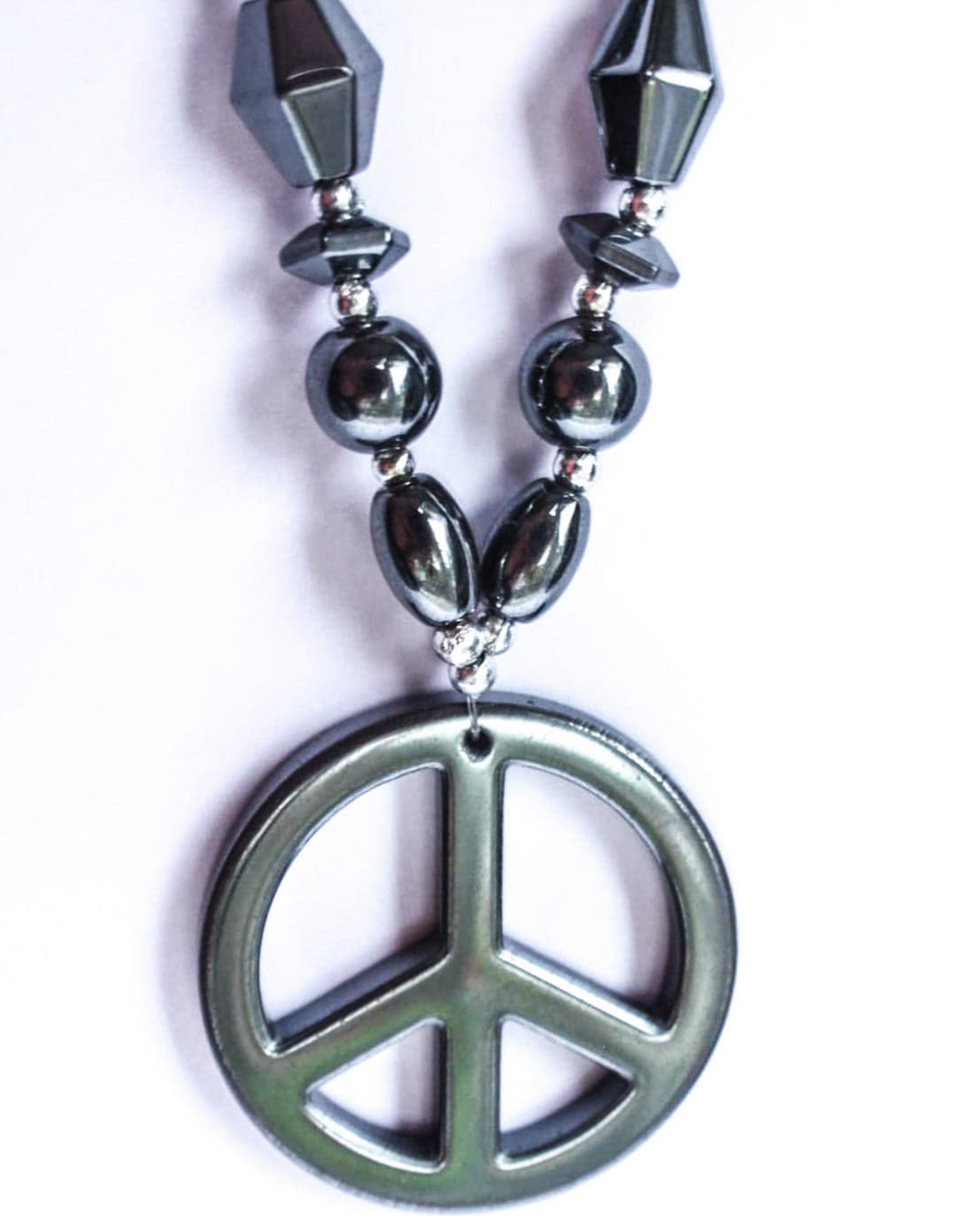 Peace sign beaded necklace