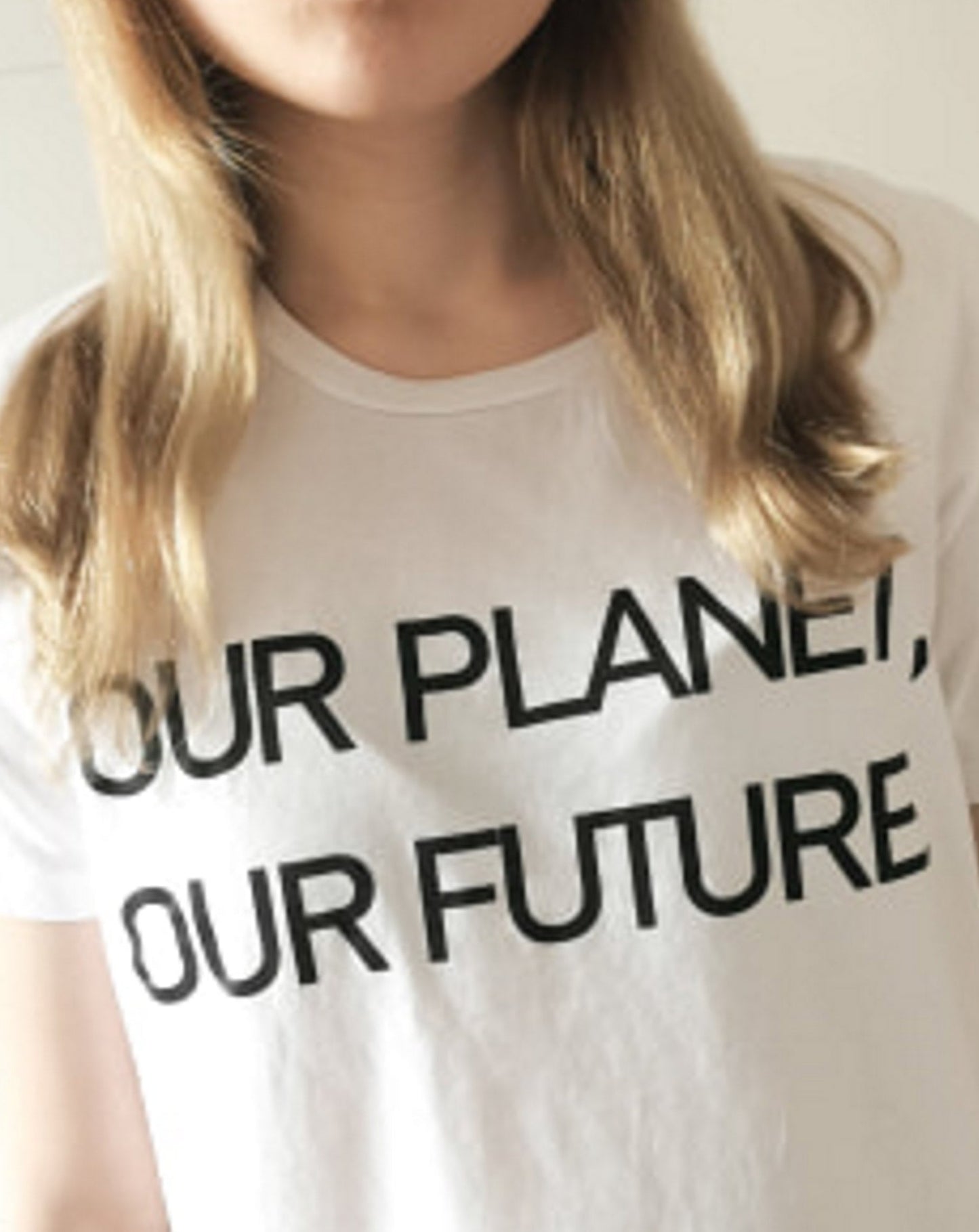 'Our planet our future' organic cotton t-shirt, one size