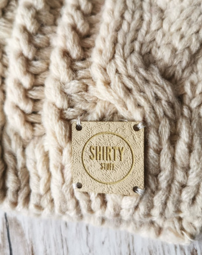 Cream chunky knit bobble hat