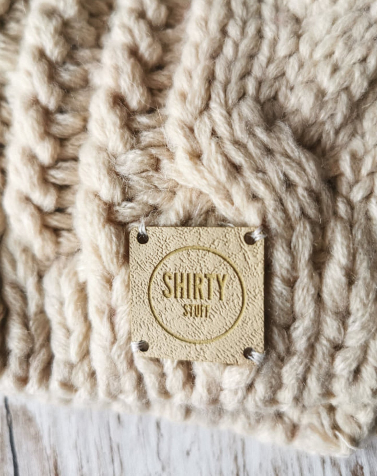 Cream chunky knit bobble hat