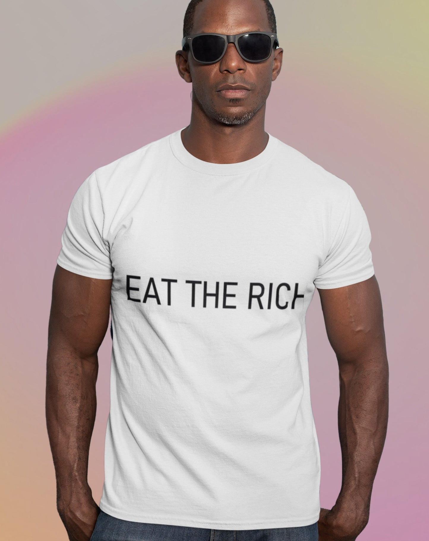 'Eat the rich' white organic cotton t-shirt, one size