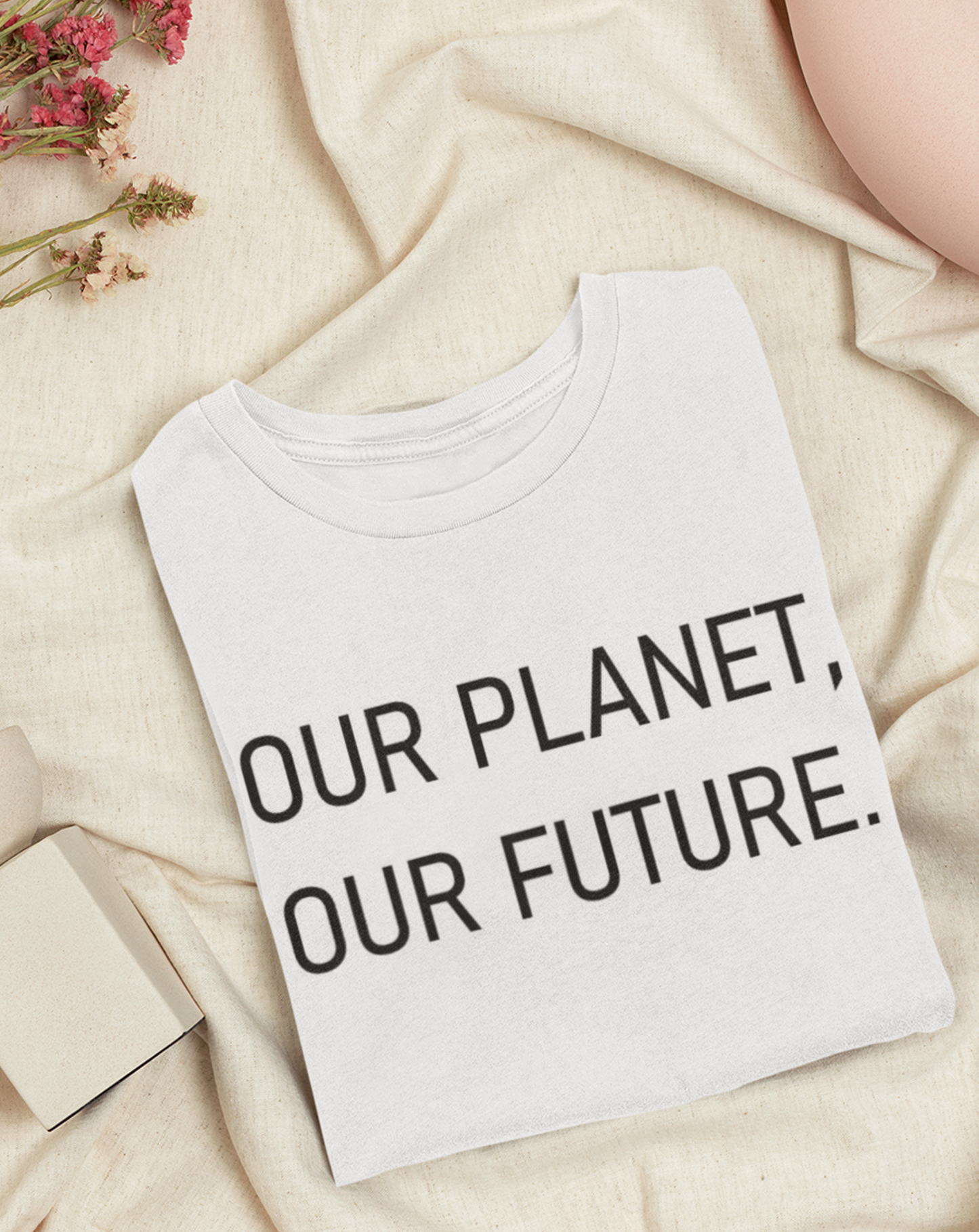 'Our planet our future' organic cotton t-shirt, one size