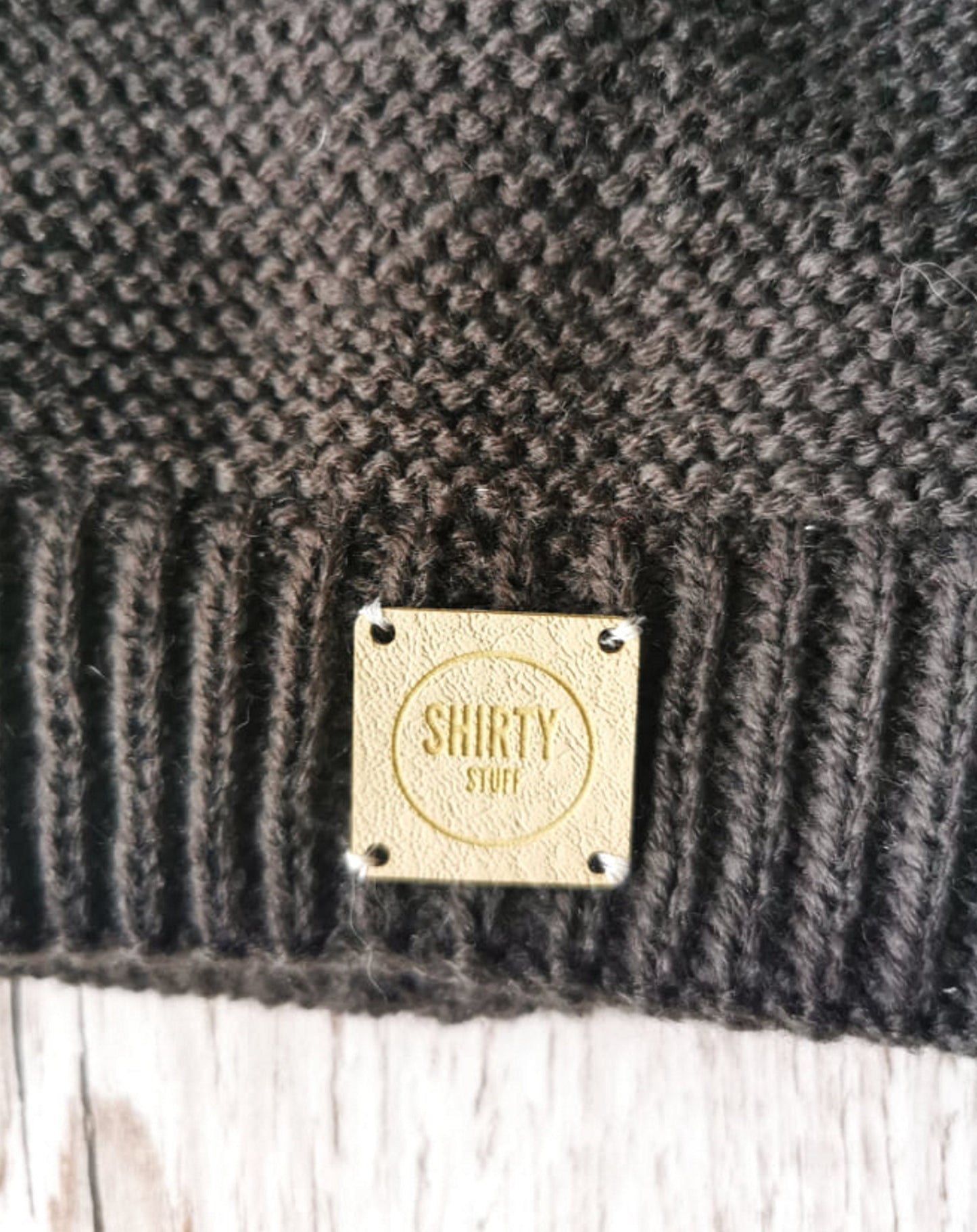 Slouchy oversized grey lined  beanie hat