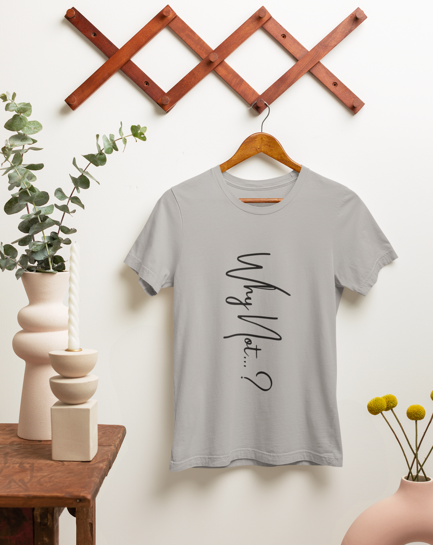 'Why not?' woman's organic cotton t-shirt.  Small through to plus-size