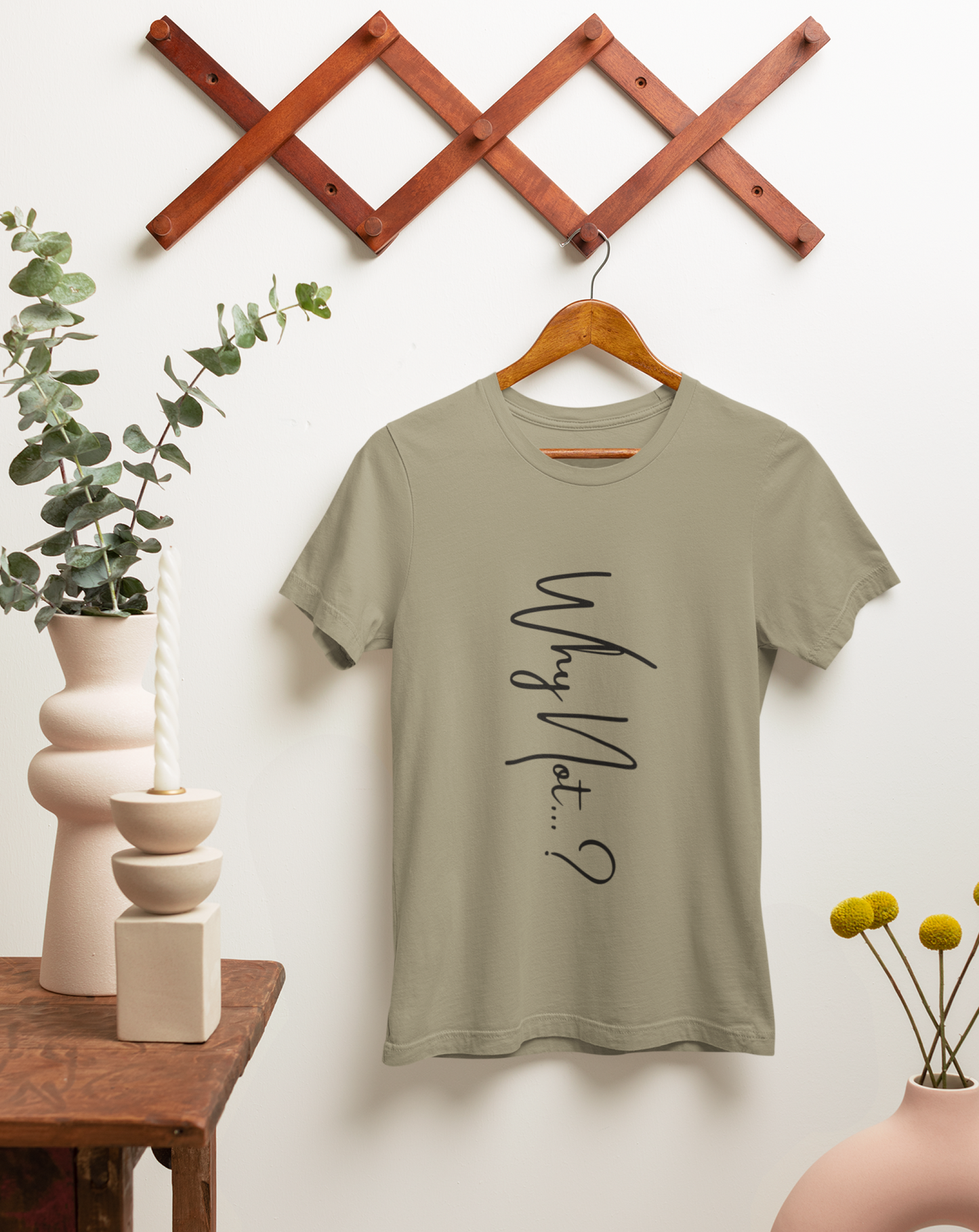 'Why not?' woman's organic cotton t-shirt.  Small through to plus-size