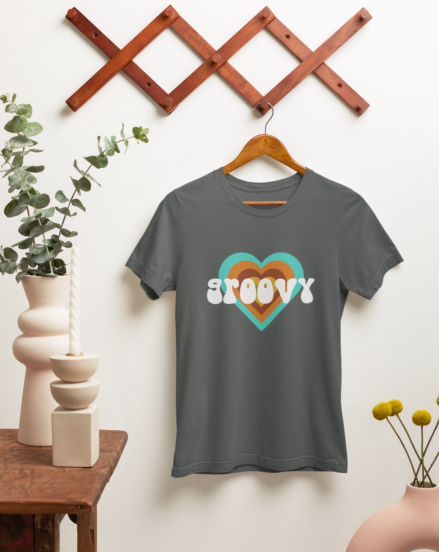 'Groovy' cotton, vintage-inspired t-shirt. Small through to 3XL