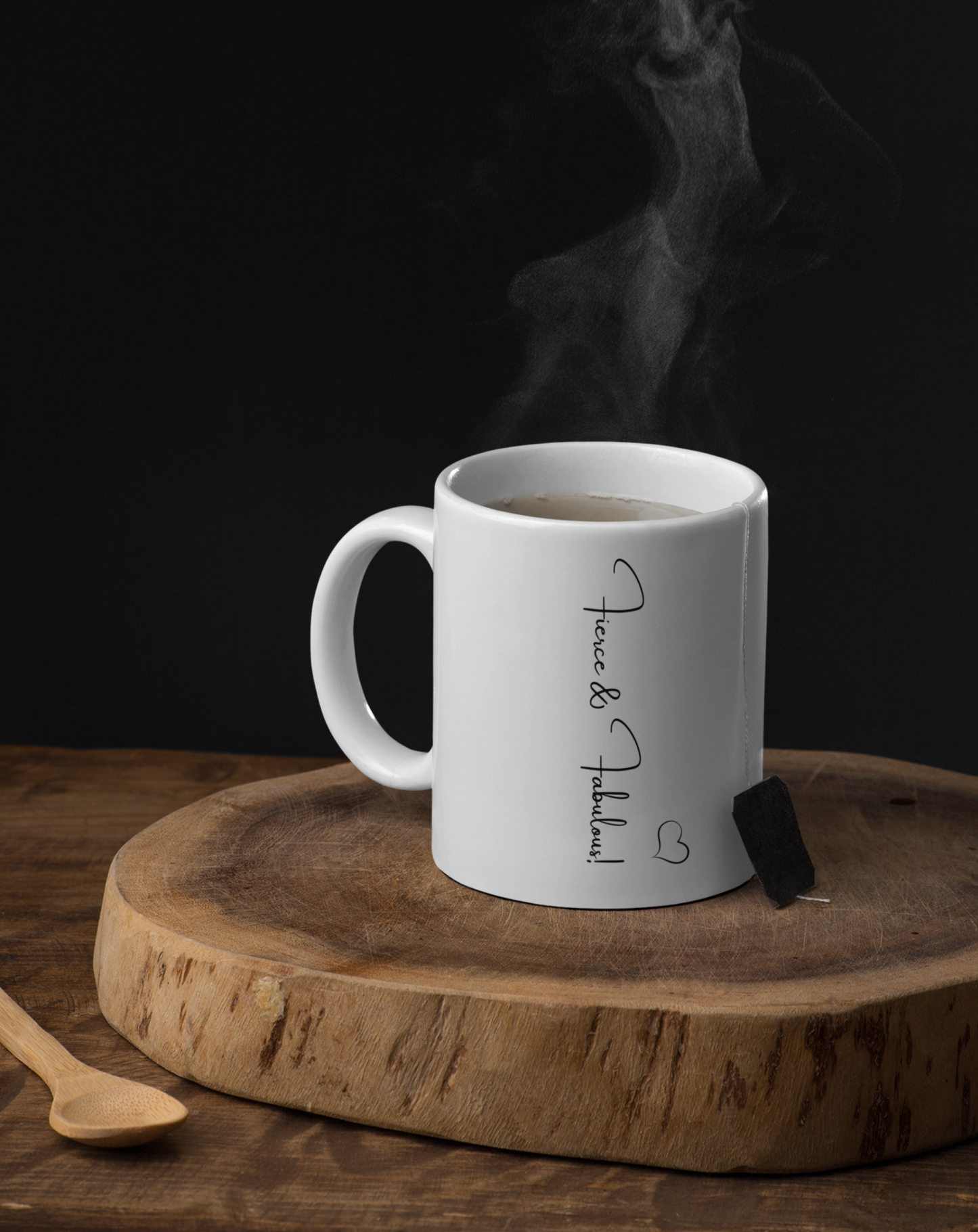 Fierce and fabulous white ceramic mug - comes in two sizes