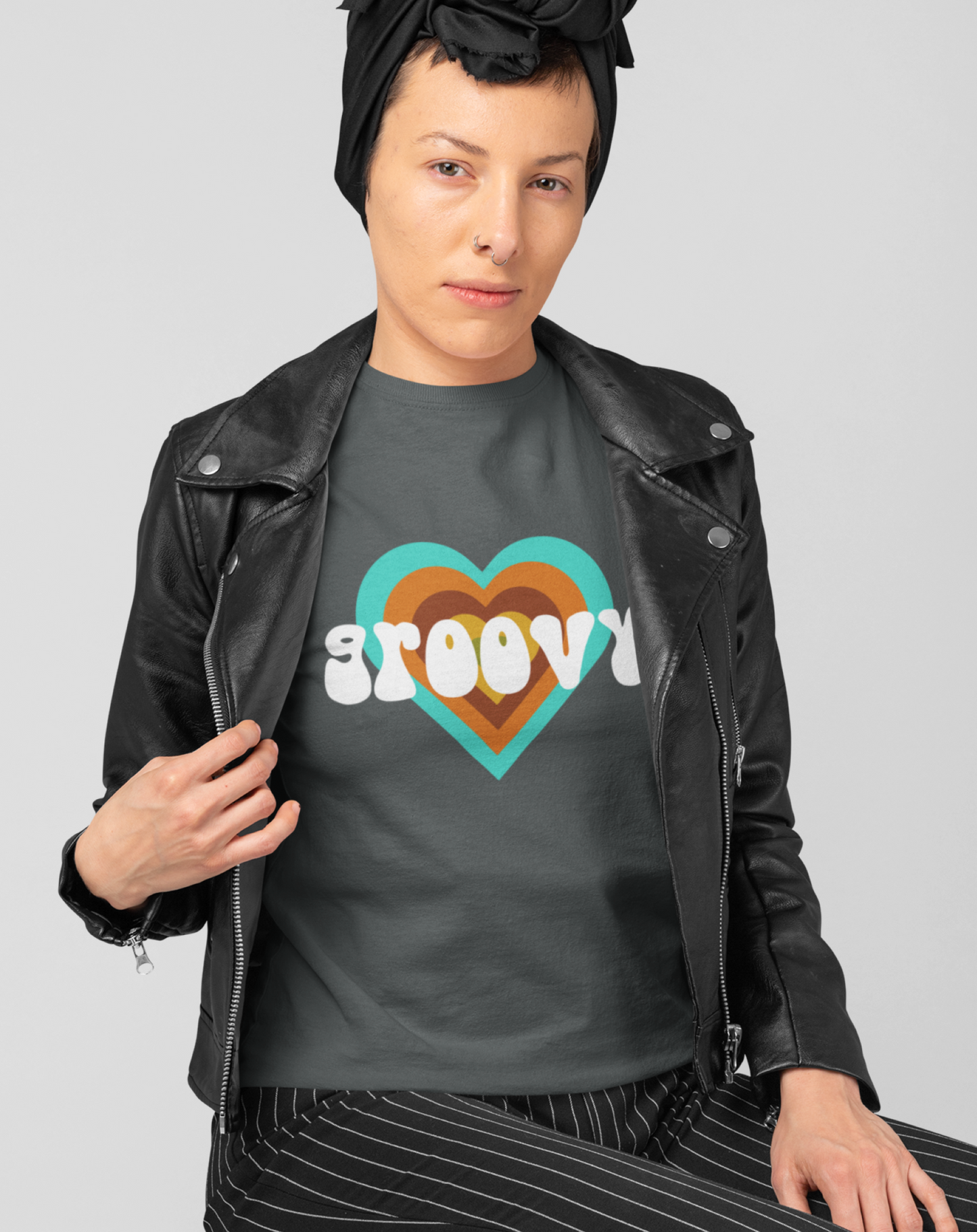 'Groovy' cotton, vintage-inspired t-shirt. Small through to 3XL