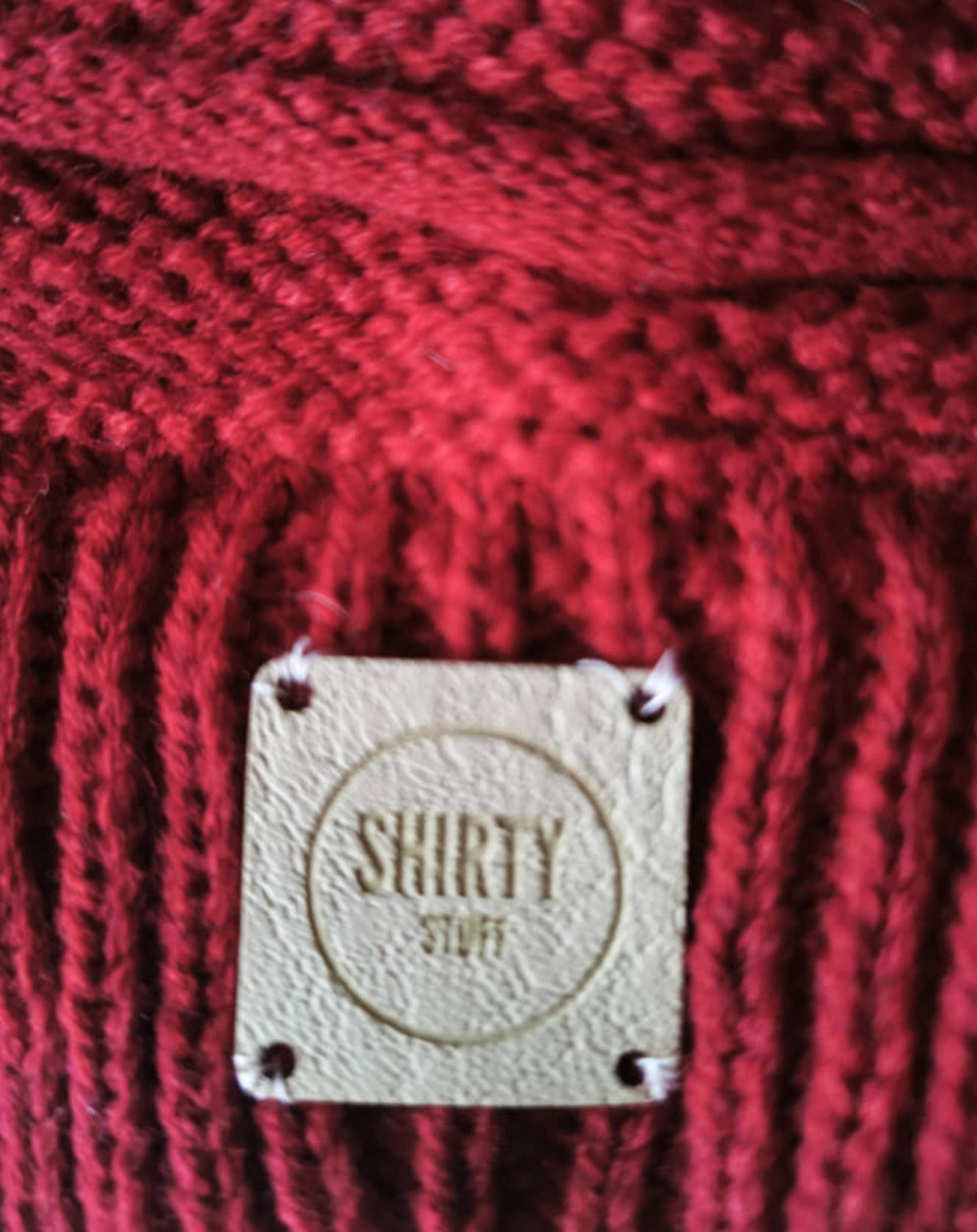 Red oversized slouchy beanie hat