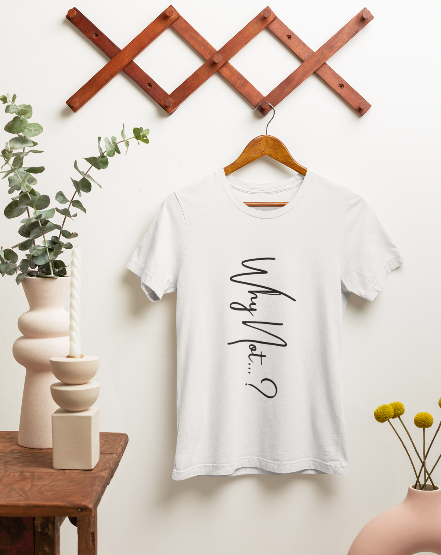 'Why not?' woman's organic cotton t-shirt.  Small through to plus-size